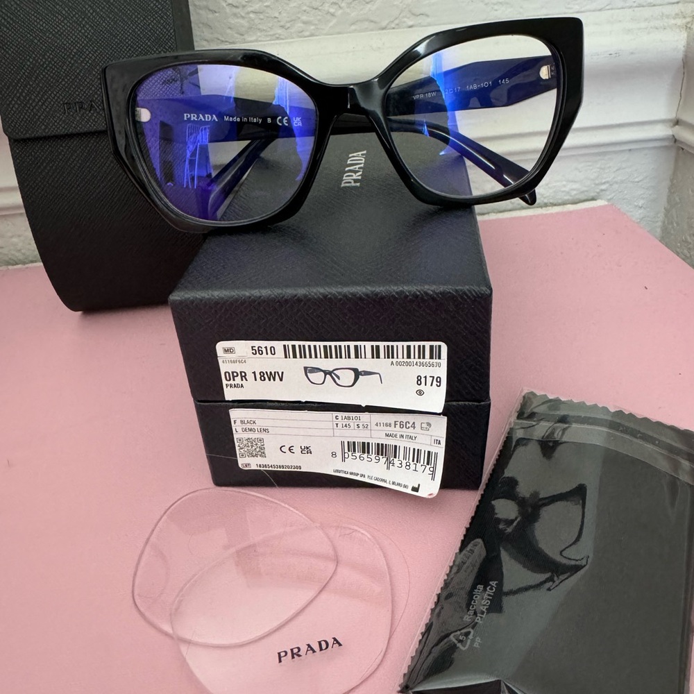 Prada Black Cat-Eye Glasses